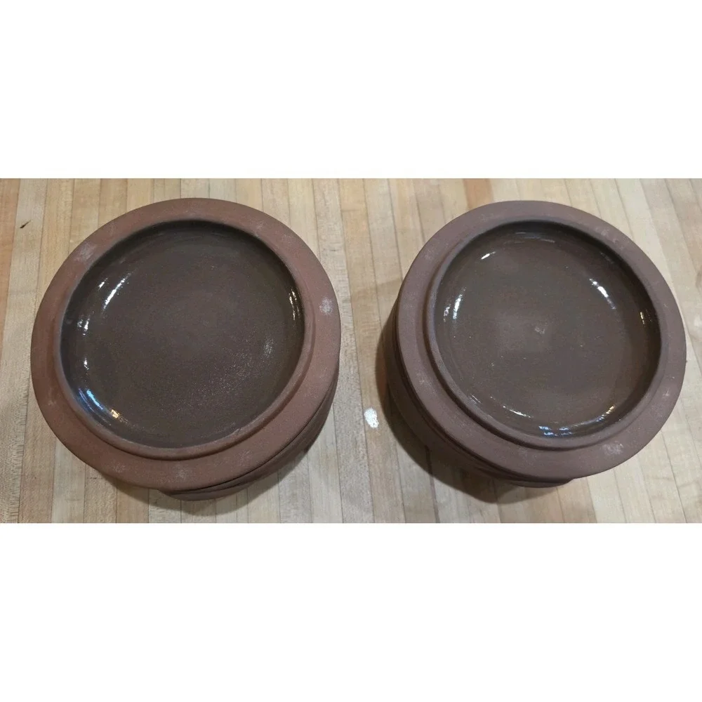 Lot 2 Crate & Barrel Terracotta Covered Casserole Dish Cottagecore Rustic Tuscan